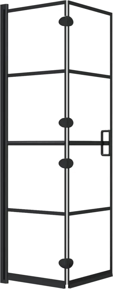 vidaXL fekete ESG zuhanykabin összecsukható ajtóval 80 x 140 cm