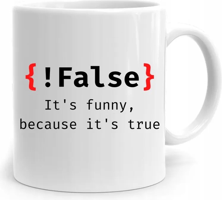 Programozó Informatika Bögre !false Its Funny nyomott mintával, fényképpel