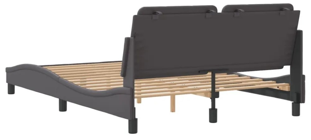 szürke műbőr ágykeret matrac nélkül Zadar 140 x 200 cm