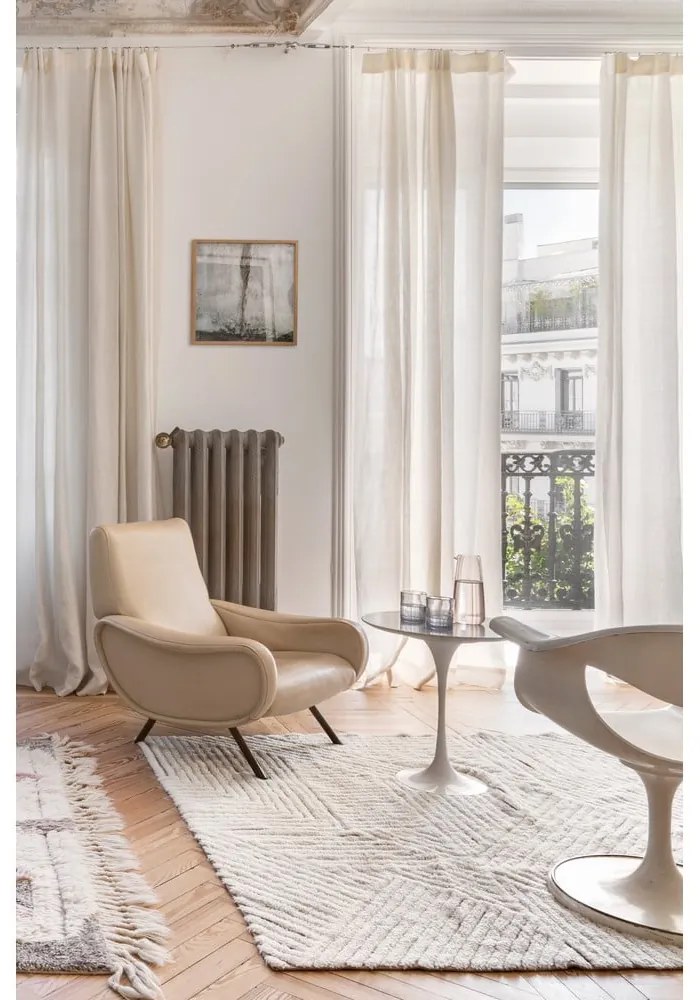 Krémszínű mosható kézi szövésű gyapjú szőnyeg 170x240 cm Almond Valley – Lorena Canals