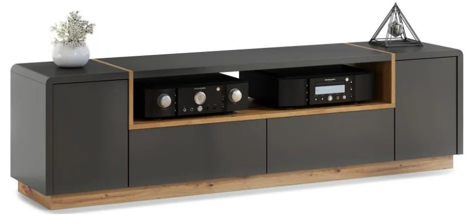 TV szekrény FRED antracit/artisan tölgy