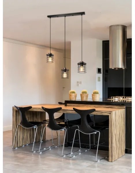 Csillár zsinóron GLOB 3xE27/40W/230V fekete