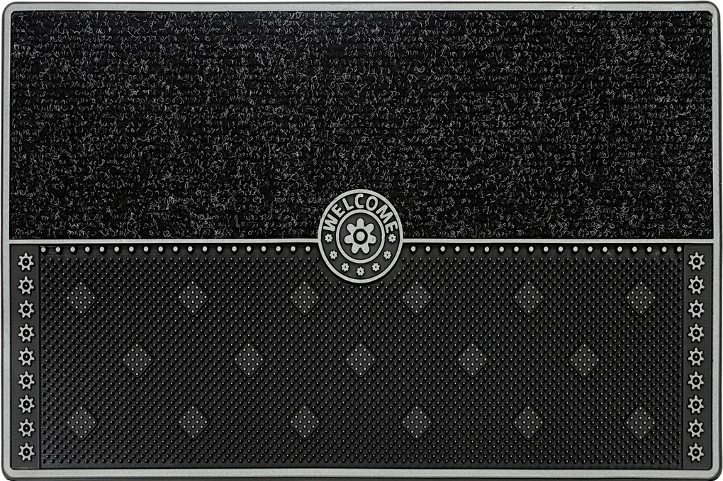 Lábtörlő Kültéri Ajtóhoz 45X75 Nagy Prémium Gumi Cipő Ezüst