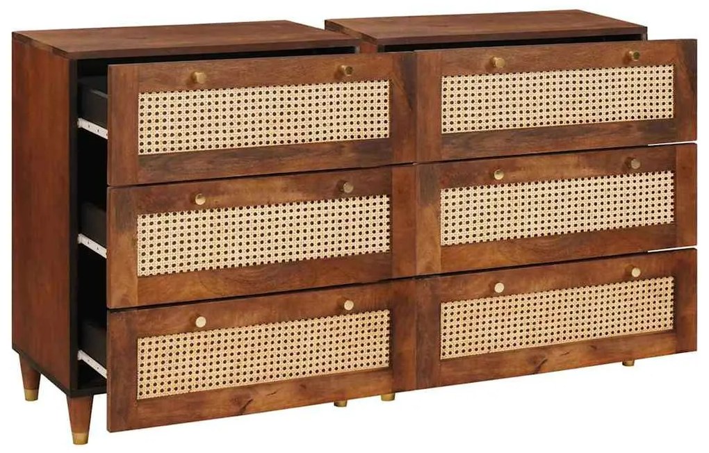 Szófa összeállítás 2 pcs Barna 60 x 33.5 x 75 cm Tömör mangófa