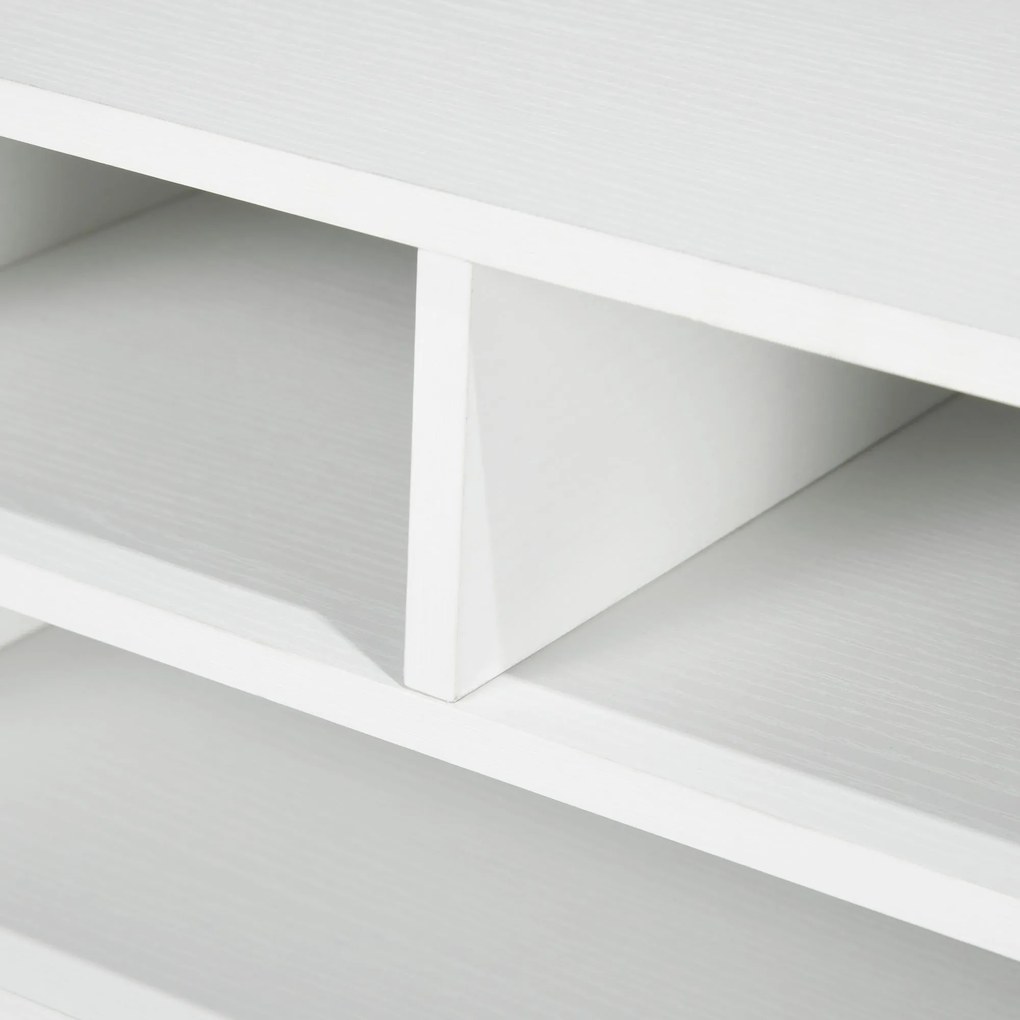 HOMCOM Fehér Asztali Szervező 3 Rekesszel, Nyomtató Állvány 47 x 40 x 22,5 cm | Aosom