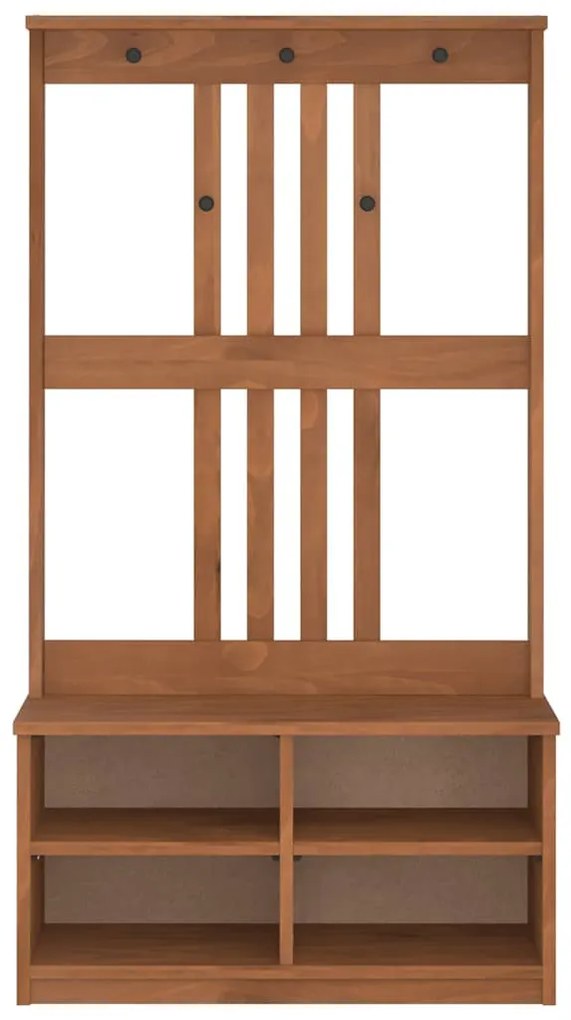 SANDNES tömör fenyőfa előszobafa 87x40x159,5 cm