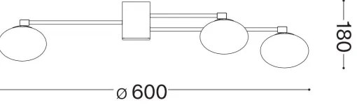 Ideal Lux - LED Felületre szerelhető csillár HERMES 5xG9/3W/230V átm. 60 cm arany