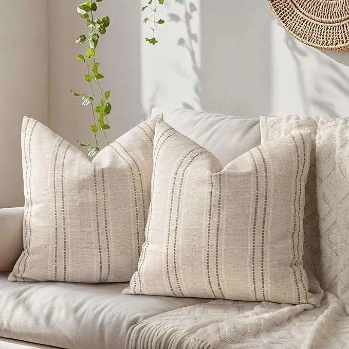 Farmhouse stílusú párnahuzat 45x45 cm Szín Bézs 2db-os szett