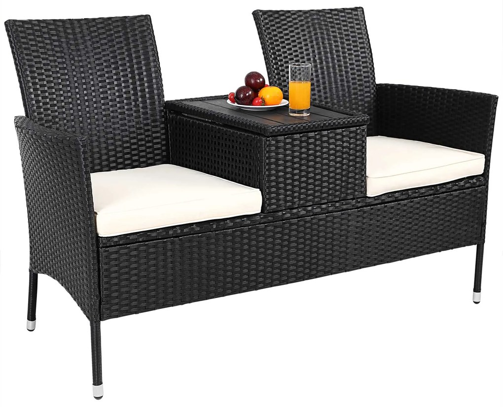 Deuba Rattan pad WPC - fekete