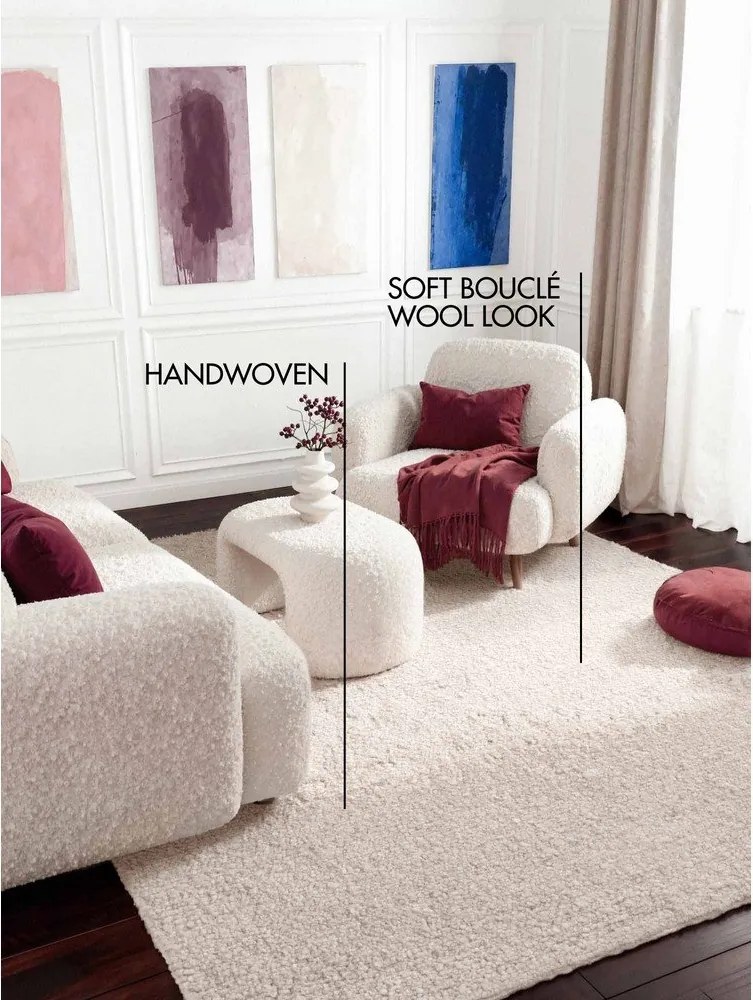 Elefántcsont színű kézi szövésű buklé szőnyeg 160x230 cm Notting Hill Portobello – Ted Baker