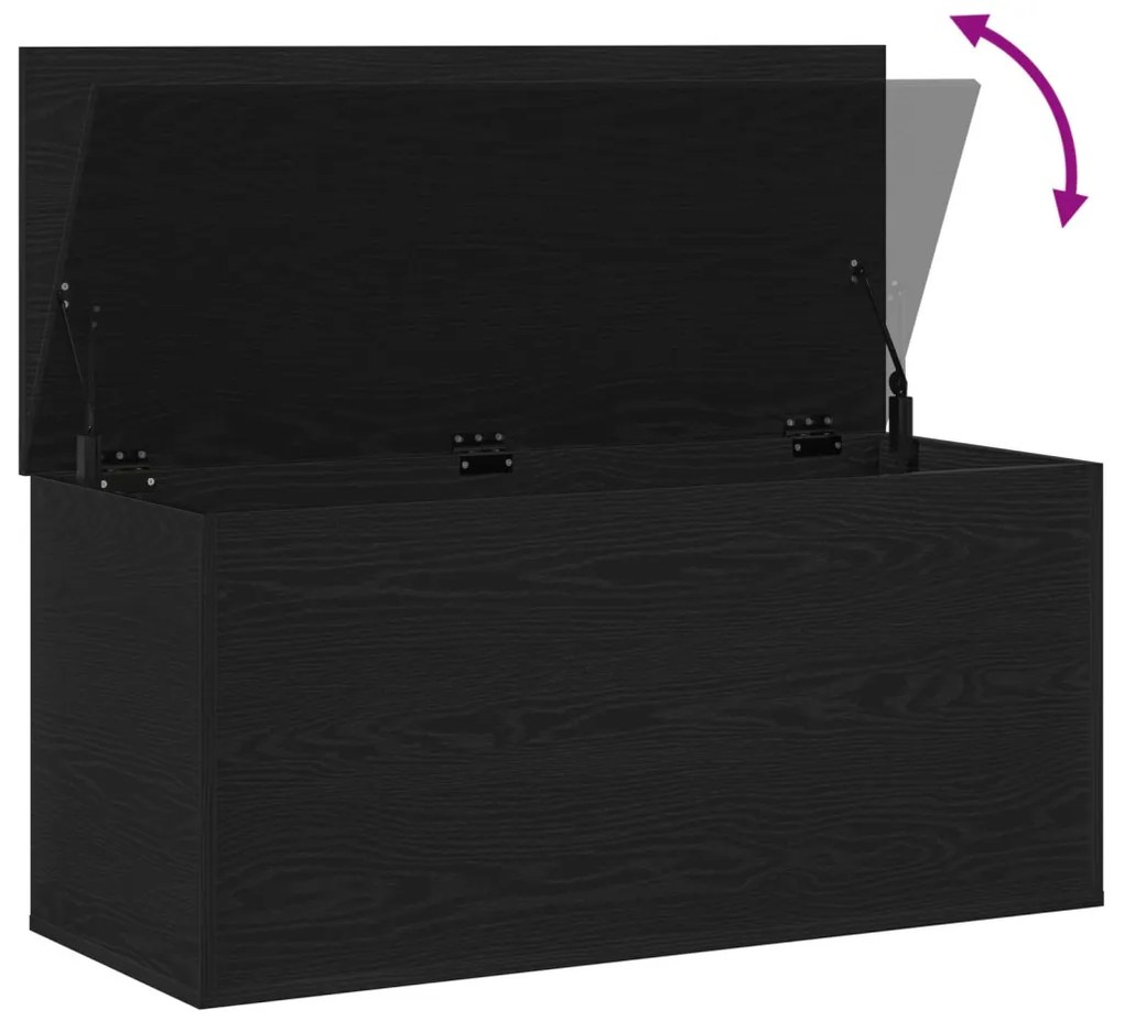 Tárolódoboz Fedéllel Fekete Tölgy 100x42x46 cm Mérnöki Fa