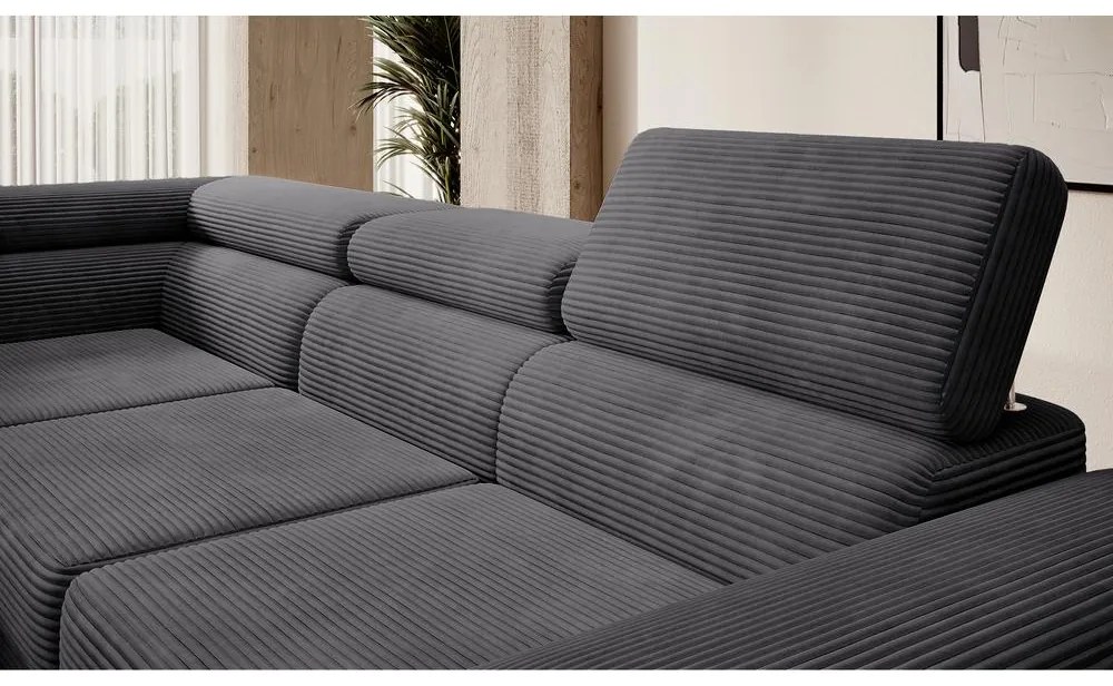 Sarokkanapé Stiletto (B) (sötétszürke + ezüst). Akció -15%. 1099702