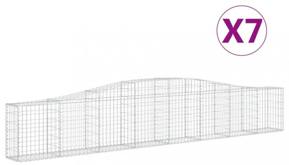 7 db íves horganyzott vas gabion kosár 400x30x60/80 cm