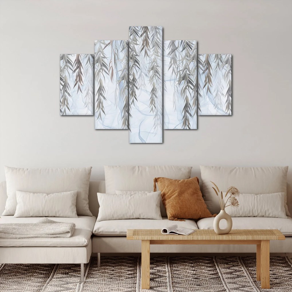 Kép - Fűzfa gallyak kék alapon (150x105 cm)