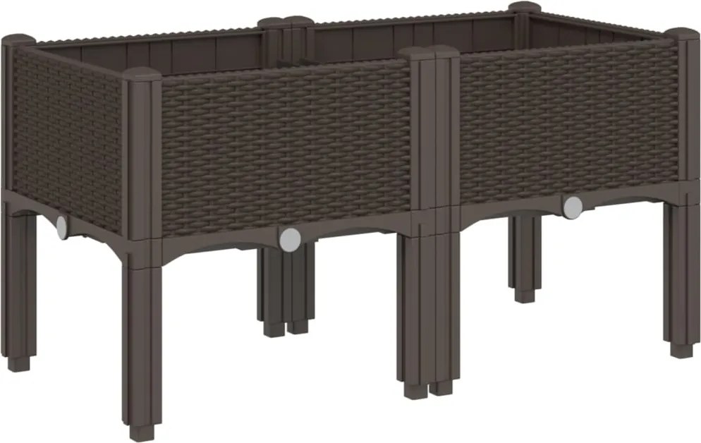 vidaXL barna PP rácsos kerti ültetőláda 80 x 40 x 42 cm