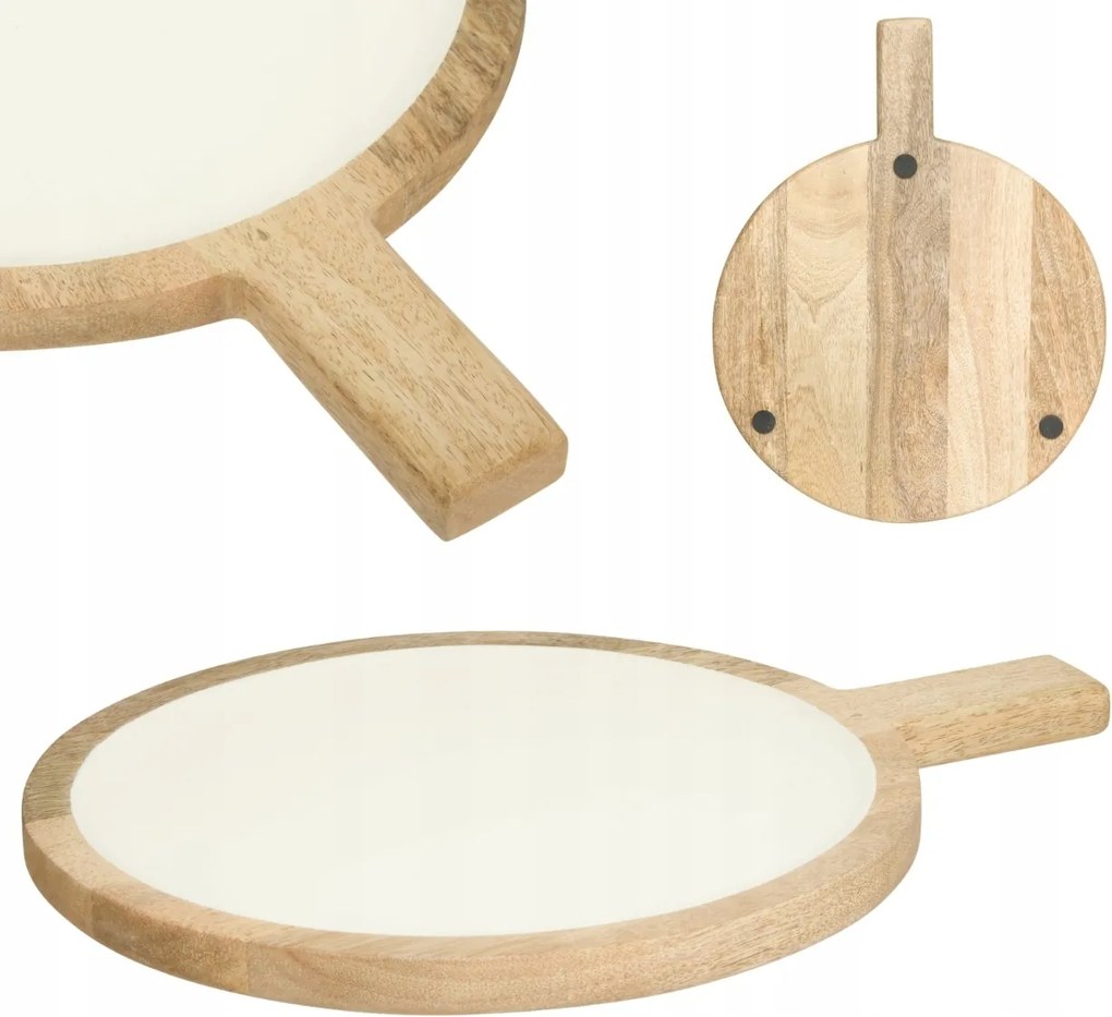 Tálaló tányér 40x30 cm Fehér fogantyú snack tálca sajt patera