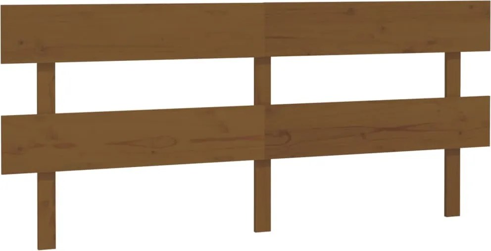 vidaXL mézbarna tömör fenyőfa ágyfejtámla 204x3x81 cm