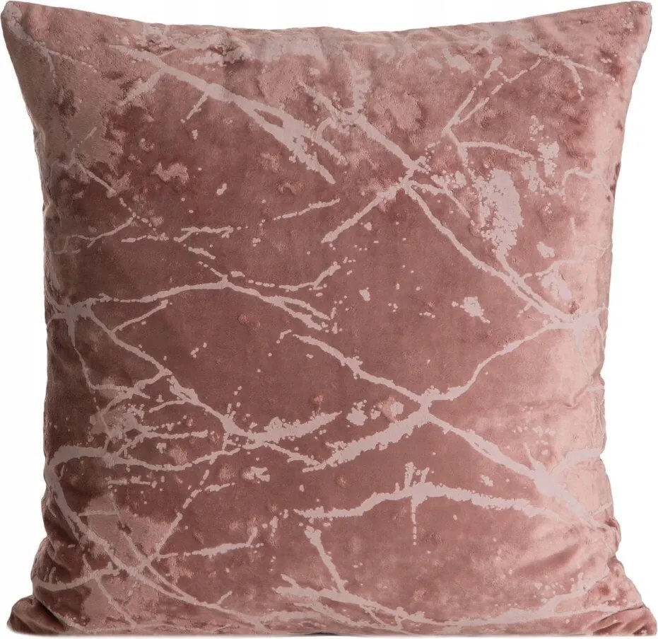 Dekoratív párnahuzat Velvet 45x45 Eurofirany rózsaszín, márványmintás