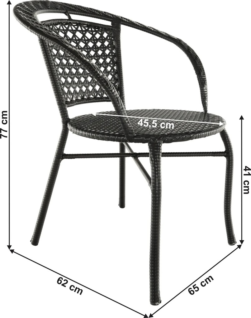 Kerti rattan szett 1+2, barna, LASAN