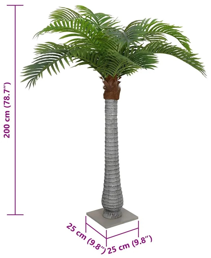 zöld mű pálmafa 15 levéllel 200 cm