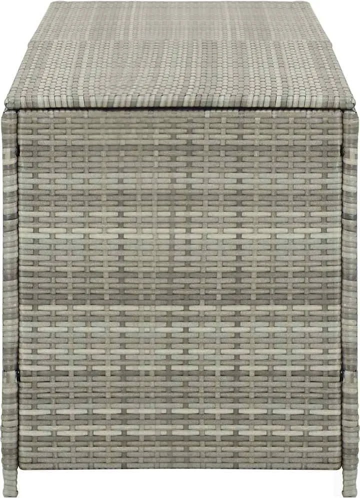Szürke Polyrattan Kerti Tárolóláda 200 X 50 X 60 Cm