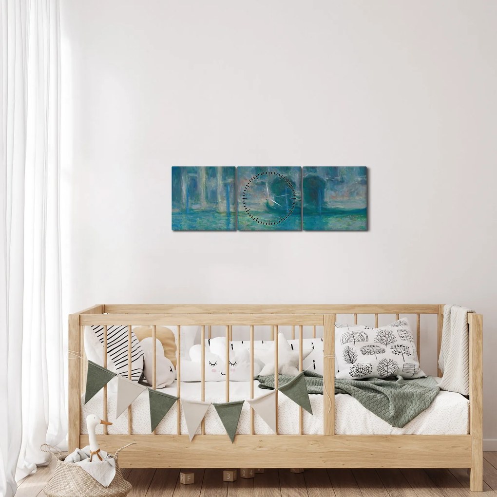 Kép - Claude Monet, Palazzo da Mula, Venice, reprodukciók (órával) (90x30 cm)