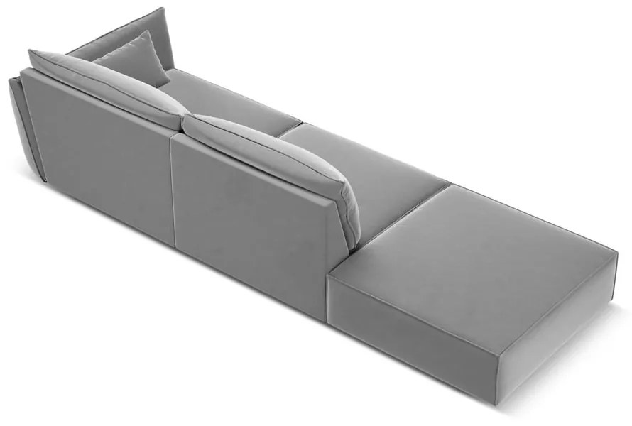 Világosszürke bársony kanapé, jobb oldali 264 cm Vanda – Mazzini Sofas