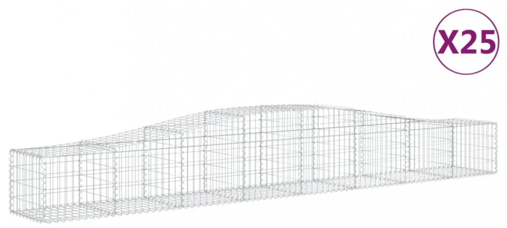 25 db íves horganyzott vas gabion kosár 400x50x40/60 cm