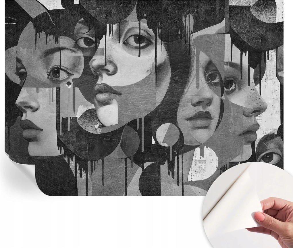 Mosható öntapadós fotótapéta étkezőbe Női arcok 208x146 cm