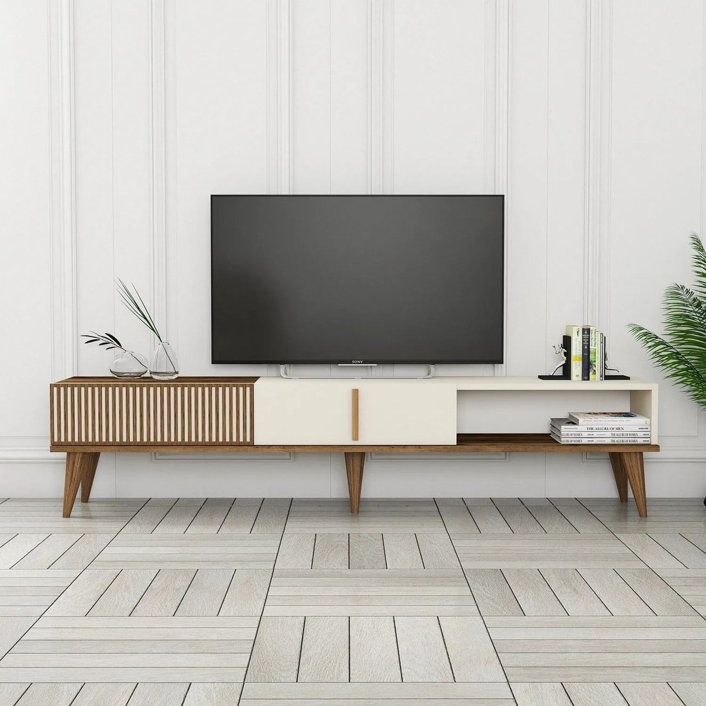 TV szekrény Milan Alt - Diós, Krém