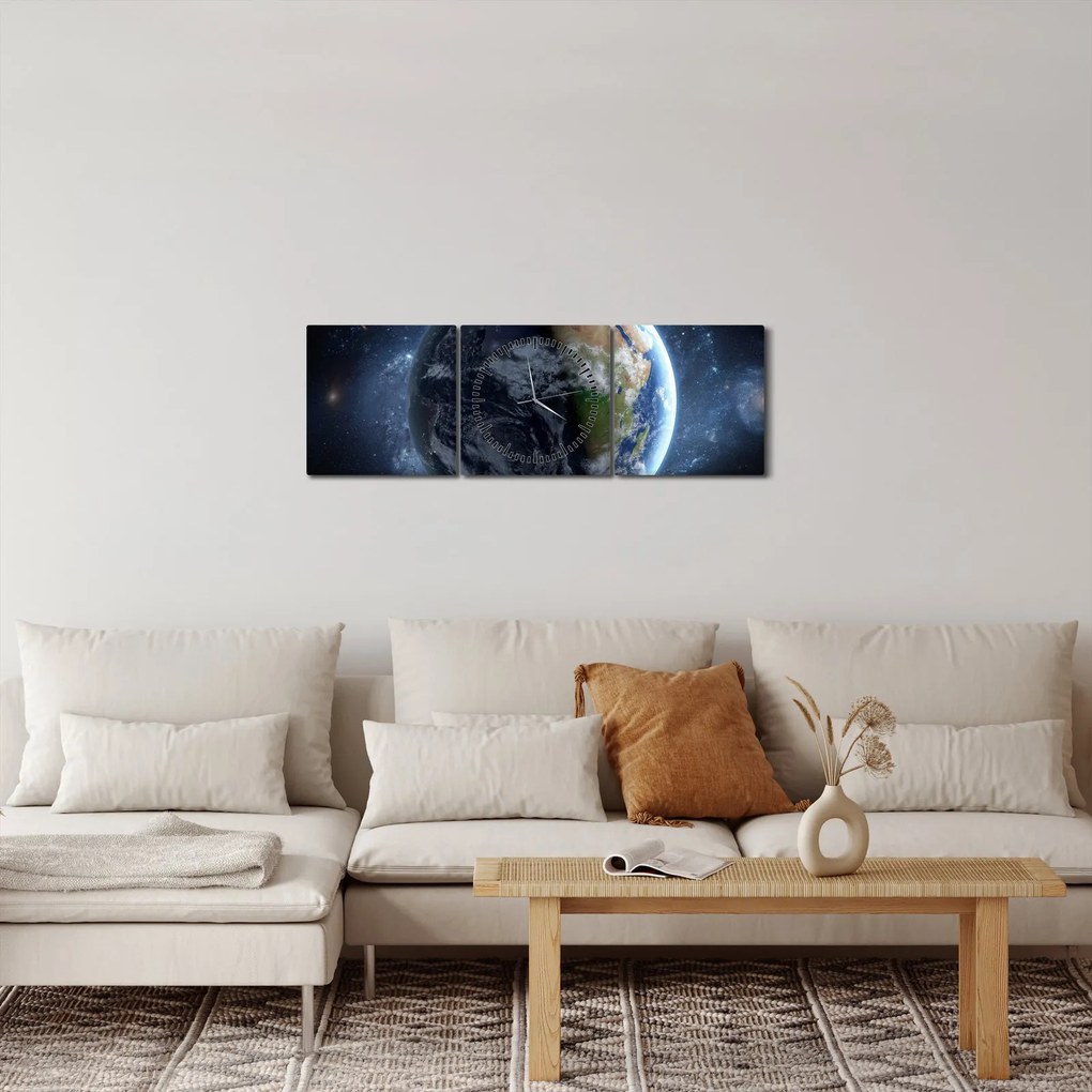 Kép - Kilátás az űrből (órával) (90x30 cm)