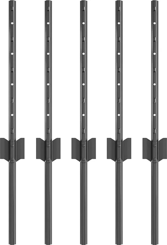 vidaXL Kerítésoszlop 5 pcs Szürke 40 cm Acél