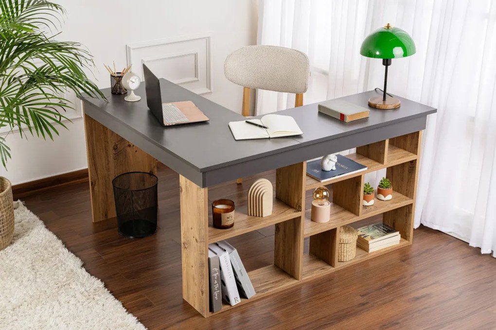 Vesper - antracit/atlanti fenyő íróasztal