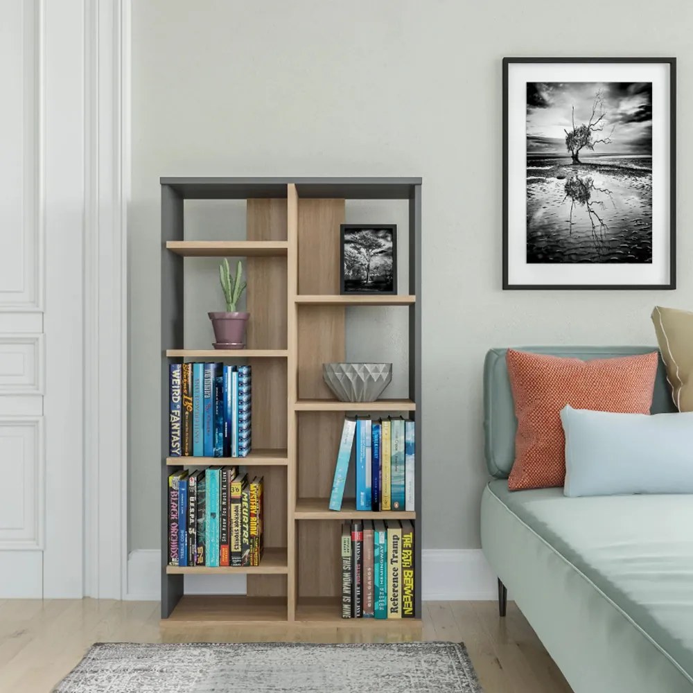 Polcos tároló könyvespolc 72x25x124cm fehér KH14-1