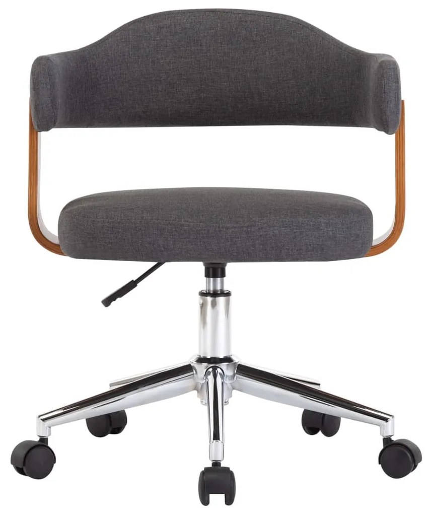 6 db szürke hajlított fa és szövet forgó étkezőszék