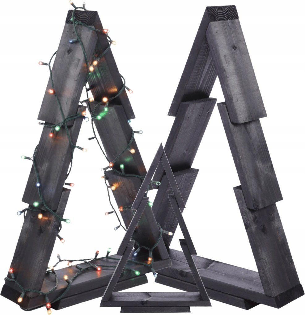 Fa álló karácsonyfa 59,5x39cm Összeszerelt Impregnált fekete dísz