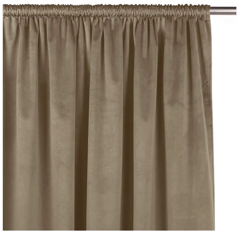 Bézs bársony dimout (részleges sötétítő) függöny 265x250 cm Velto – Filumi