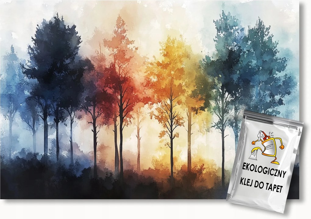 Fotótapéta Flizelina Erdő Park Kert Színes Fák Fény 104x70,5 ragasztó