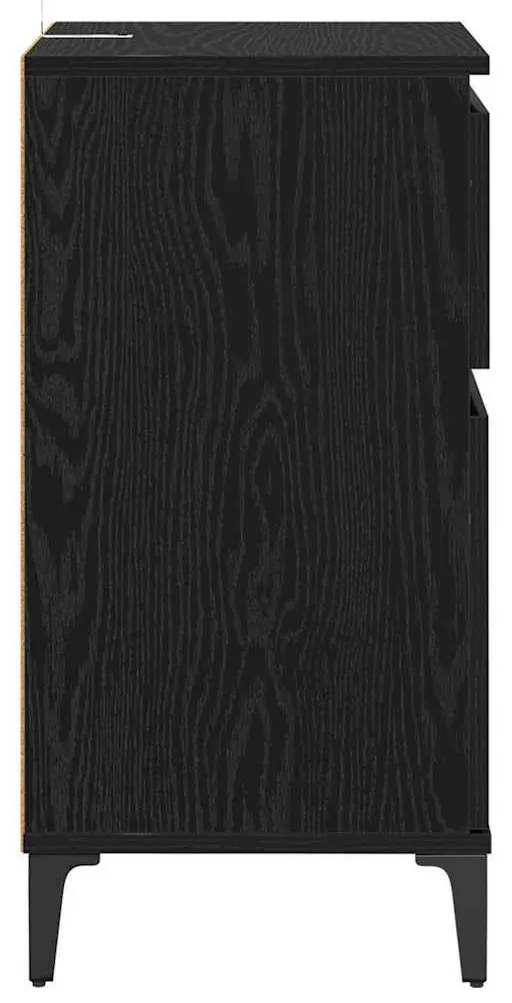 Éjjeliszekrény 2 pcs Musta tammi 40 x 35 x 70 cm Faanyag