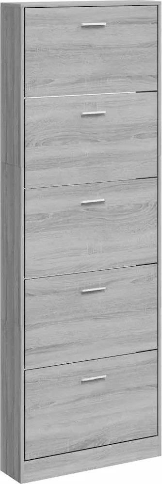 vidaXL szürke sonoma színű szerelt fa cipősszekrény 59 x 17 x 169 cm