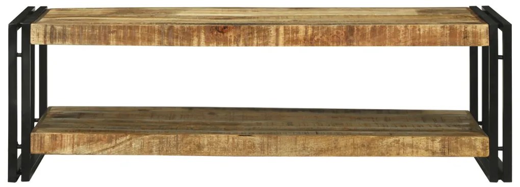 Dohányzóasztal 120x50x38 cm Tömör fa rusztikus mangó