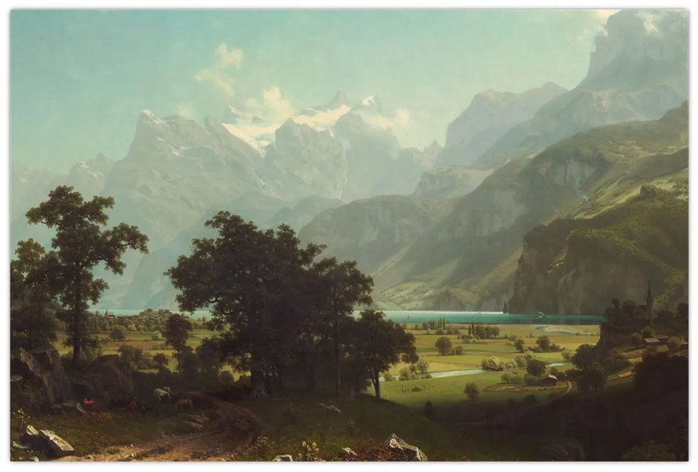 Kép - Albert Bierstadt, Lake Lucerne, reprodukciók (90x60 cm)