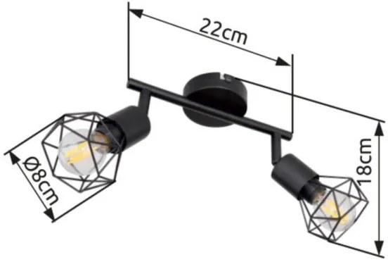 Brilagi - Spotlámpa CAGE 2xE14/40W/230V