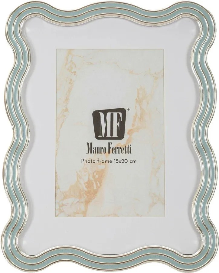 Világoskék-ezüstszínű fém-üveg álló képkeret 17,5x22,5 cm Elizabeth – Mauro Ferretti