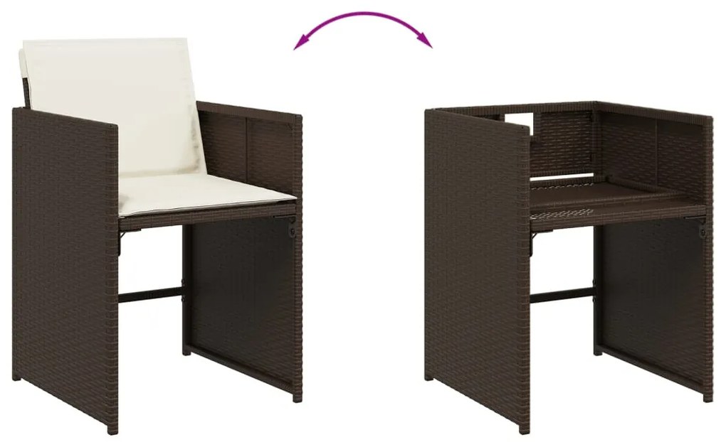 13 részes barna polyrattan kerti ülőgarnitúra párnákkal