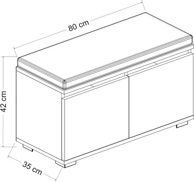 Drago Walnut and Black cipősszekrény