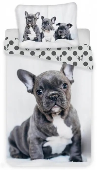 Kutyás French Bulldogs Black ágyneműhuzat 140×200cm, 70×90 cm