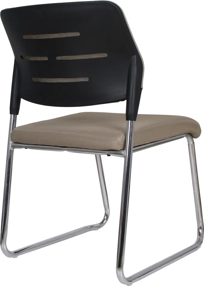 Tárgyalószék, világosbarna/króm, KLEDI