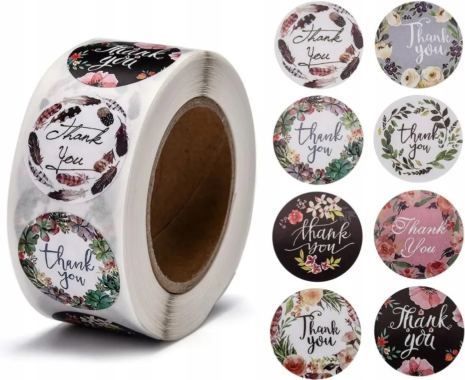 Tekercses matricák öntapadós címkék 500 db Thank You Köszönöm Ajándék