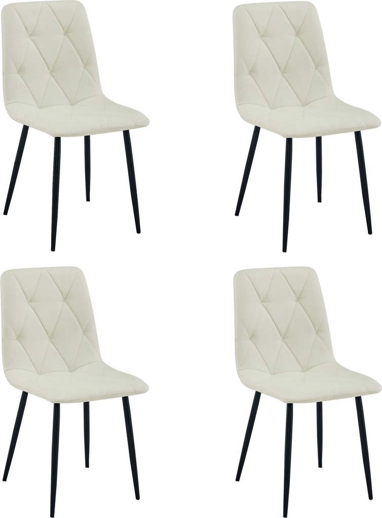 Krém étkezőszék LIBRA fekete lábakkal